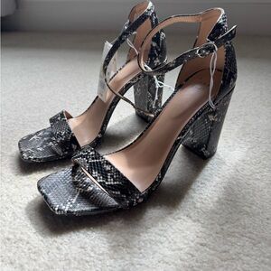 A New Day Snake Skin Heeled Sandals
